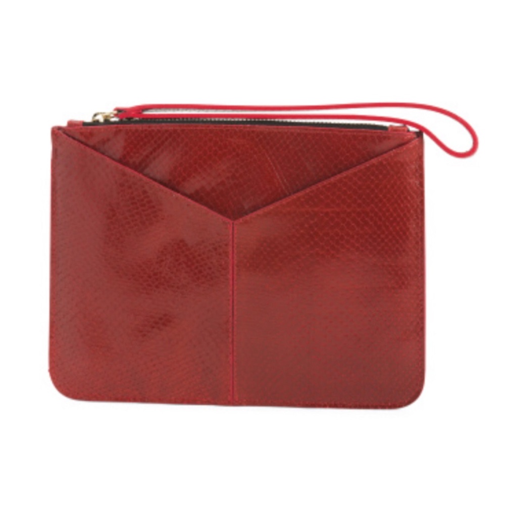 Punto Fibbia Python Leather Wristlet Made in Italy